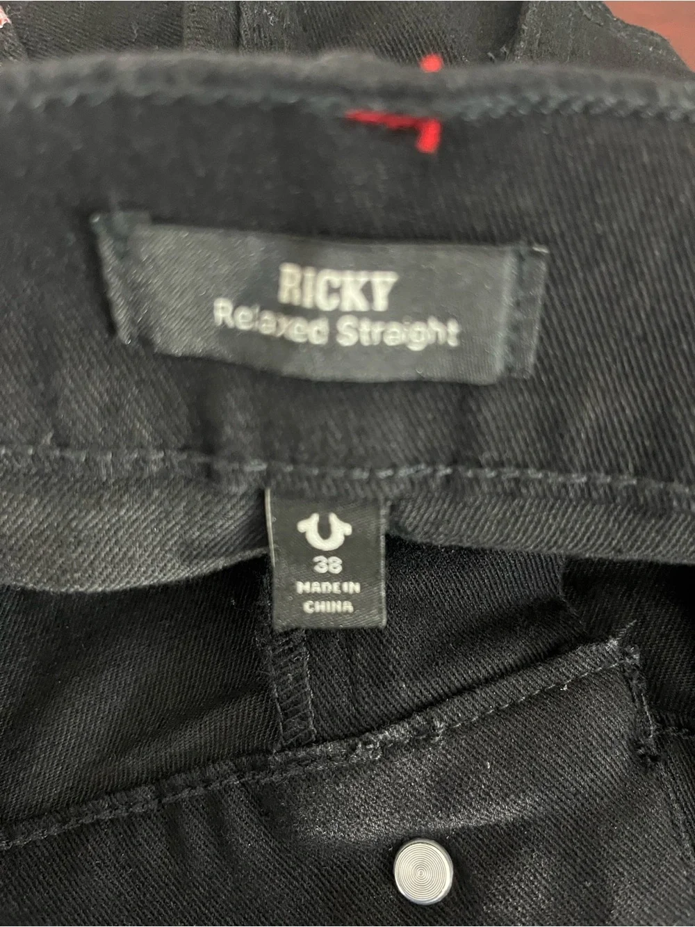 True Religion Ricky Appliqué SN Flap Straight “2SB Black Rinse” 38x30 #701654